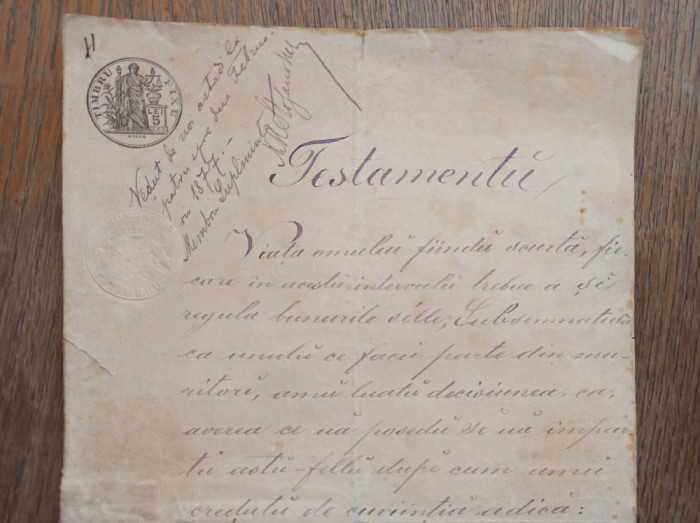 TESTAMENT 1877, ACT NOTARIAL