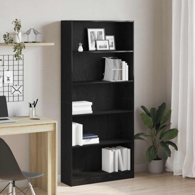 vidaXL Bibliotecă Stejar negru 80x24x176 cm Lemn prelucrat 862456 foto