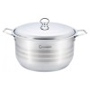 Oala inox cu capac Grunberg, 34 cm, 16 l, finisaje lucioase