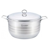 Oala inox cu capac Grunberg, 36 cm, 20 l, finisaje lucioase