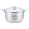 Oala inox cu capac Grunberg, 34 cm, 16 l, finisaje lucioase