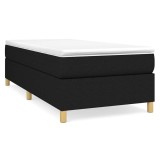 Cumpara ieftin Cadru de pat cu arcuri tesatura neagra 90x200 cm