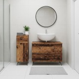Cumpara ieftin Set de dulapuri pentru baie, 2 piese BREDA Lemn vechi