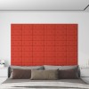 VidaXL Panouri de perete 12 buc. roșu 30x15 cm piele ecologică 0,54 m&sup2; 343969
