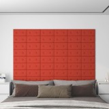 vidaXL Panouri de perete 12 buc. roșu 30x15 cm piele ecologică 0,54 m&sup2;
