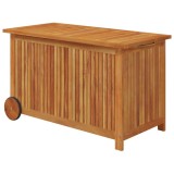 Cumpara ieftin Lada de depozitare de gradina cu roti, 90x50x58 cm, lemn acacia
