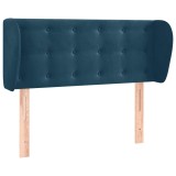 Cumpara ieftin Tablie pat cu aripioare albastru inchis 83x23x78/88 cm catifea