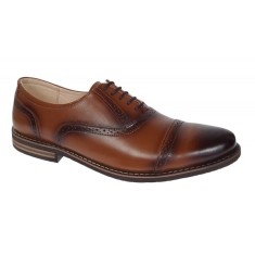 Pantofi barbati casual din piele naturala maro cognac - 895MD Marimea 44
