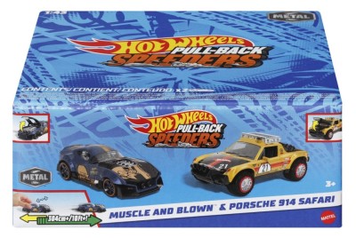 HOT WHEELS SET 2 MASINUTE METALICE PULL BACK MUSCLE AND BLOWN SI PORSCHE 914 foto