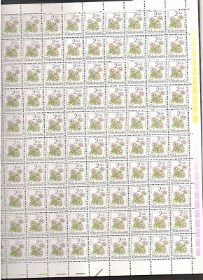 Czechoslovakia 1991 Flowers, 100 stamps in bloc, MNH J.6 foto