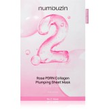 Numbuzin No. 2 Rose PDRN Collagen Plumping Sheet Mask mască textilă hidratantă pentru o piele mai luminoasa 5 buc