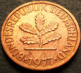 Moneda 1 PFENNIG - RF GERMANIA, anul 1977 *cod 2904 - litera F