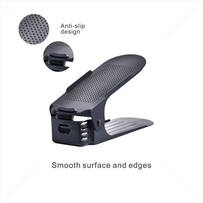 Set 6 buc, Suport antiderapant si ajustabil pentru depozitare o pereche de incaltaminte, PP, 6x25.5x11/17 cm, Negru foto
