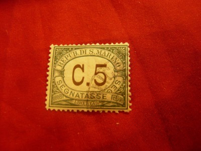 Timbru San Marino 1939 cifra ,5C albastru stampilat foto
