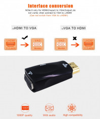 Convertor HDMI la VGA cu sunet integrat foto