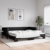 VidaXL Pat de zi cu extensie, negru, 100x200 cm, textil 3196585