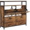 VASAGLE Dulap pantofi din MDF cu ​​4 usi basculante, pentru 12-20 perechi, 98x30x95cm, maro rustic si negru Household NewTrend