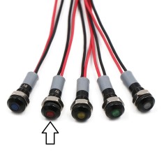 Indicator LED luminos, cap plat, IP67, Rosu, 5V, 6mm