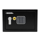 Seif perete Yale Value, electronic + cheie cu 2 bolturi, din otel, negru, 20 x 31 x 20 cm