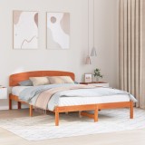 vidaXL Cadru de pat cu tăblie Maro Cerat 160x200 cm Lemn masiv de pin