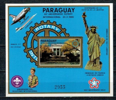 Paraguay 1985 - Rotary, colita neuzata foto