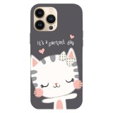 Husa compatibila cu Apple iPhone 14 Pro Max model It&amp;#039;s a purrfect day, Silicon, TPU, Viceversa, Transparent, Carcasa