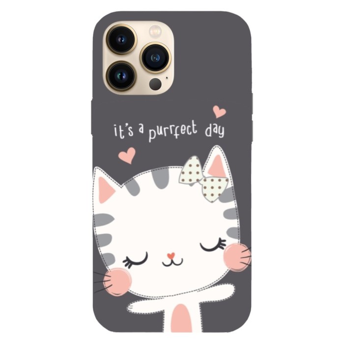 Husa compatibila cu Apple iPhone 15 Plus model It&amp;#039;s a purrfect day, Silicon, TPU, Viceversa