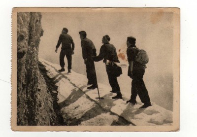 Muntii Bucegi RPR tiparit in germana RUMANISCHE VOLKSREPUBLIK reclama. foto