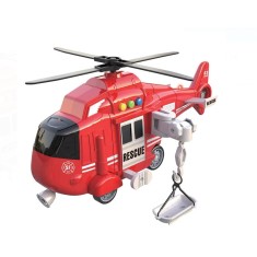 Jucarie Elicopter de salvare rosu cu targa, sunete de operare si lumina