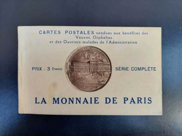 Carnet &quot;Monetaria Paris&quot; interbelic , complet, 24 carti postale , repro. foto