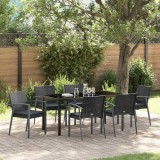 Cumpara ieftin Set de masă pentru grădină 7 pcs Negru Rattan poli