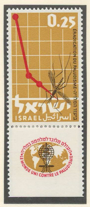 Israel 1962 Mi 253 + tab MNH - Lupta impotriva malariei
