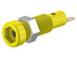 Soclu banană 2mm 10A galbenă panou 60VDC