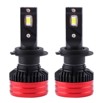 Set 2 LED-uri Auto Techstar&amp;reg; P28, H7, 80w, 12500 Lumeni, 6500K, AUTO, 12-24 Volti, CSP, Canbus, Miez Cupru, Radiator Aluminiu foto