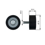 Rola ghidare curea transmisie Mercedes Actros MP4 / MP5, Antos, Arocs, Atego 3, Citaro 2, Econic 2, Integro, Intouro, Unimog; Setra Series 400 Motor