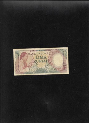 Indonezia 5 rupii rupiah 1958 seria047733 foto