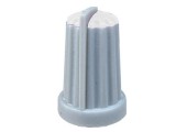 Buton pentru potentiometru, 14mm, plastic, gri-alb, 14x20mm - 127015