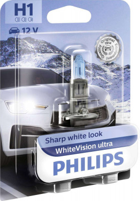 Bec Halogen H1 Philips WhiteVision Ultra 12V, 55W foto