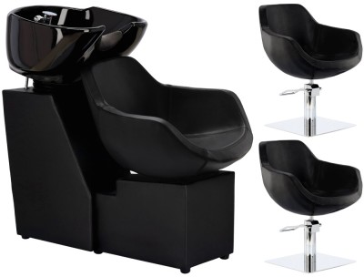 Set Profesional Coafor: Scafă Model Laura + 2 Scaune Hidraulice Pivotante cu Bol Ceramic și Accesorii Incluse foto