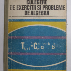 CULEGERE DE EXERCITII SI PROBLEME DE ALGEBRA PENTRU LICEE de I. STAMATE, I. STOIAN, 1979