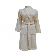 Halat de Baie Jacquard Velour, Pentru Ea, Clerica Cream