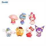Set 7 Figurine Sanrio Lovers Club, Kitty, My Melody, Multicolor, 6cm, ABS, Jucarii Copii 3+