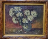 N.J. Alexandrescu - &quot;Vas cu crizanteme&quot; Ulei/Panza 64x49cm, Semnat 1925 Bucuresti, Album Arta