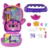Polly Pocket Gentuta Ponei Rodeo cu Accesorii, Papusa Portabila, Jucarie Fete, Set de Joaca