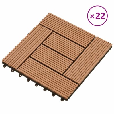 vidaXL Plăci de pardoseală, 22 buc., maro, 30 x 30 cm, WPC, 2 mp 277798 foto