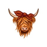 Cumpara ieftin Sticker decorativ Cap de Vaca, Maro, 55 cm, 3684ST, Oem