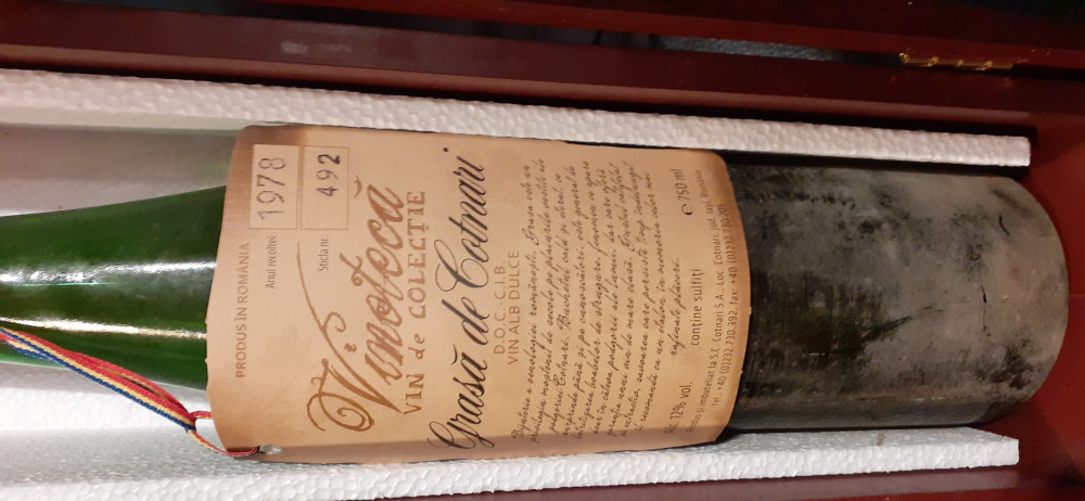 Vin de colectie Grasa de Cotnari 1978 editia set somelier cu certificat,  Dulce, Alb, Romania 1970- 2000 | Okazii.ro