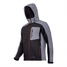Jacheta elastica cu gluga, 5 buzunare, talie ajustabila, componente reflectorizante, marime S, Negru/Gri