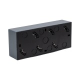 Priză triplă Schuko aplicată 16A gri grafit Leto - LEZARD