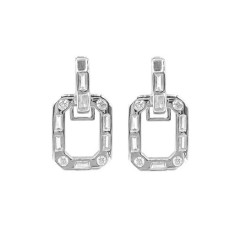 Cercei Argint BAGGETTE Ovali cu piatra Cod ARG78E